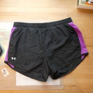 Black and Purple Underarmour Sports Shorts